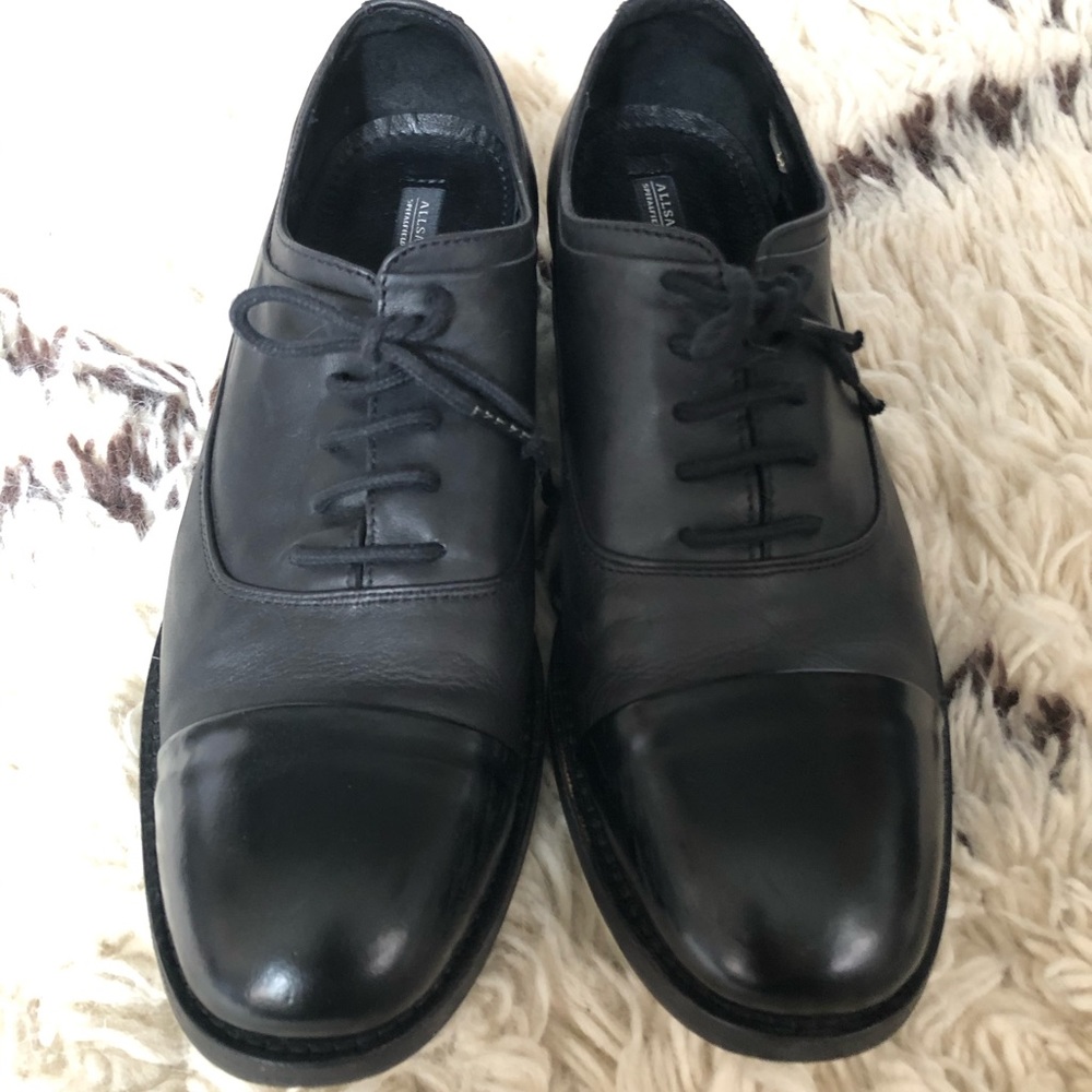 All Saints black leather oxfords 8.5/9